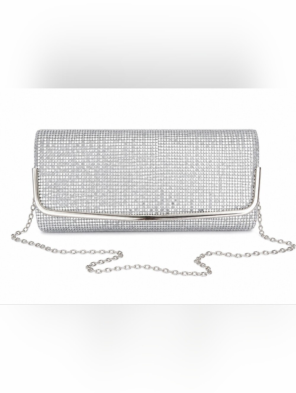 Lulu Townsend Clutch Purse Sparkling Silver LIKE NEW